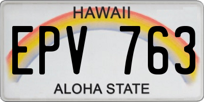 HI license plate EPV763