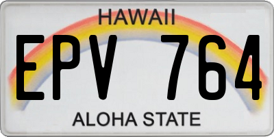 HI license plate EPV764