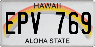 HI license plate EPV769