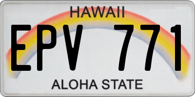 HI license plate EPV771
