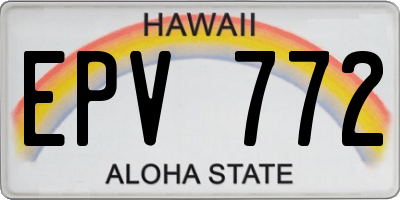 HI license plate EPV772