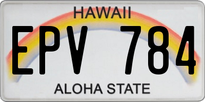 HI license plate EPV784