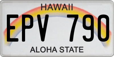 HI license plate EPV790