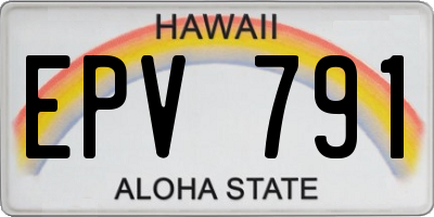 HI license plate EPV791
