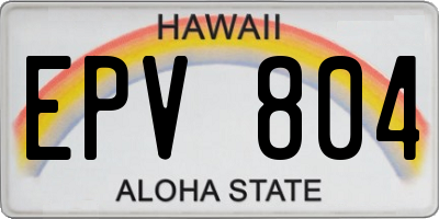 HI license plate EPV804