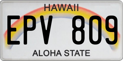 HI license plate EPV809