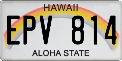 HI license plate EPV814