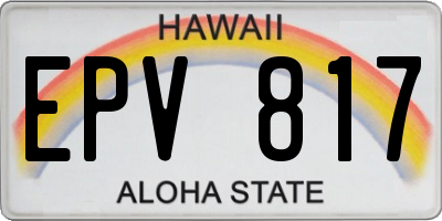 HI license plate EPV817