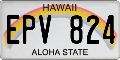 HI license plate EPV824