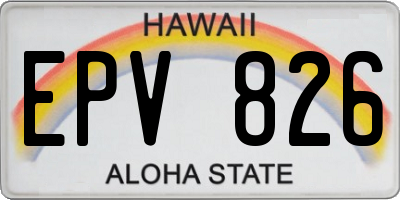 HI license plate EPV826