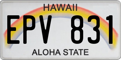 HI license plate EPV831