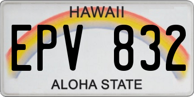 HI license plate EPV832