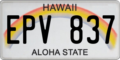 HI license plate EPV837