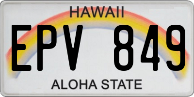 HI license plate EPV849