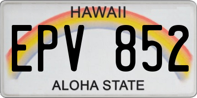 HI license plate EPV852