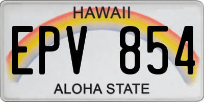 HI license plate EPV854