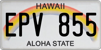 HI license plate EPV855