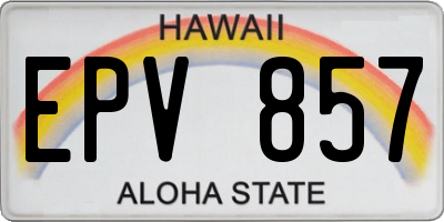 HI license plate EPV857