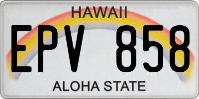 HI license plate EPV858
