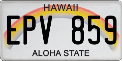 HI license plate EPV859