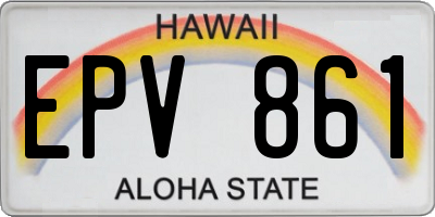 HI license plate EPV861
