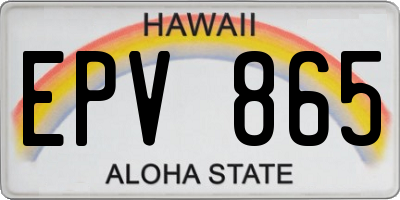 HI license plate EPV865