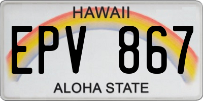 HI license plate EPV867
