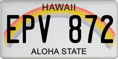 HI license plate EPV872