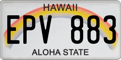 HI license plate EPV883