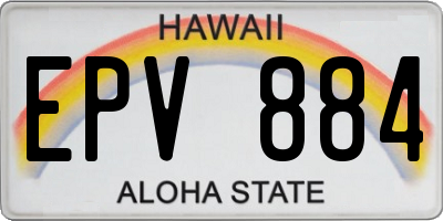 HI license plate EPV884