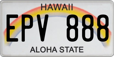 HI license plate EPV888