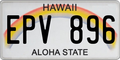 HI license plate EPV896