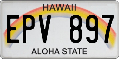 HI license plate EPV897