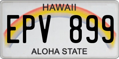 HI license plate EPV899