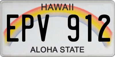 HI license plate EPV912