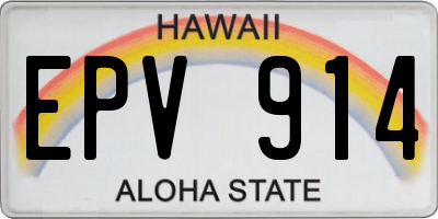 HI license plate EPV914
