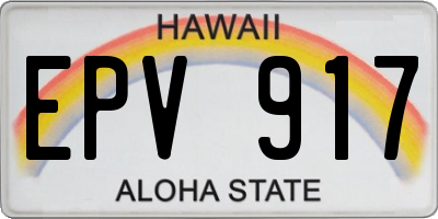 HI license plate EPV917
