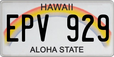 HI license plate EPV929