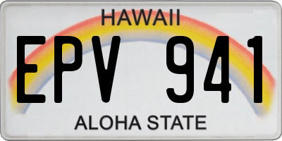 HI license plate EPV941