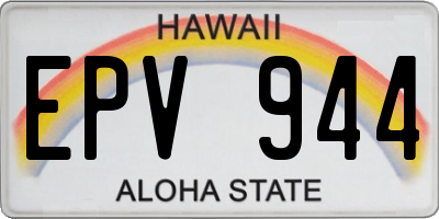 HI license plate EPV944