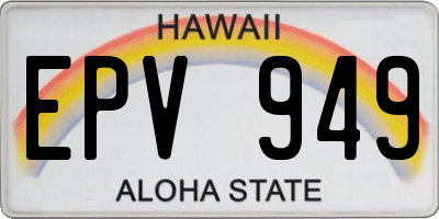 HI license plate EPV949