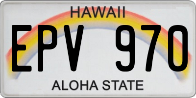 HI license plate EPV970
