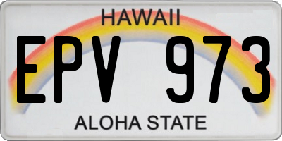 HI license plate EPV973