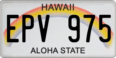 HI license plate EPV975
