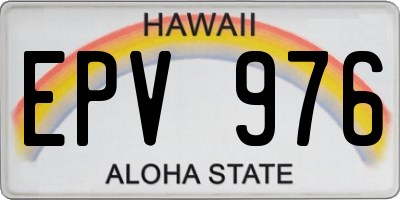 HI license plate EPV976
