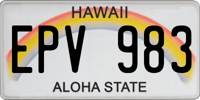HI license plate EPV983