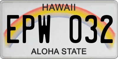 HI license plate EPW032