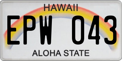 HI license plate EPW043
