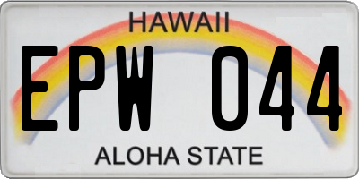 HI license plate EPW044