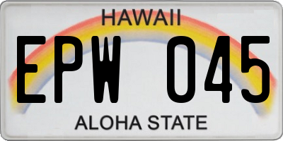 HI license plate EPW045